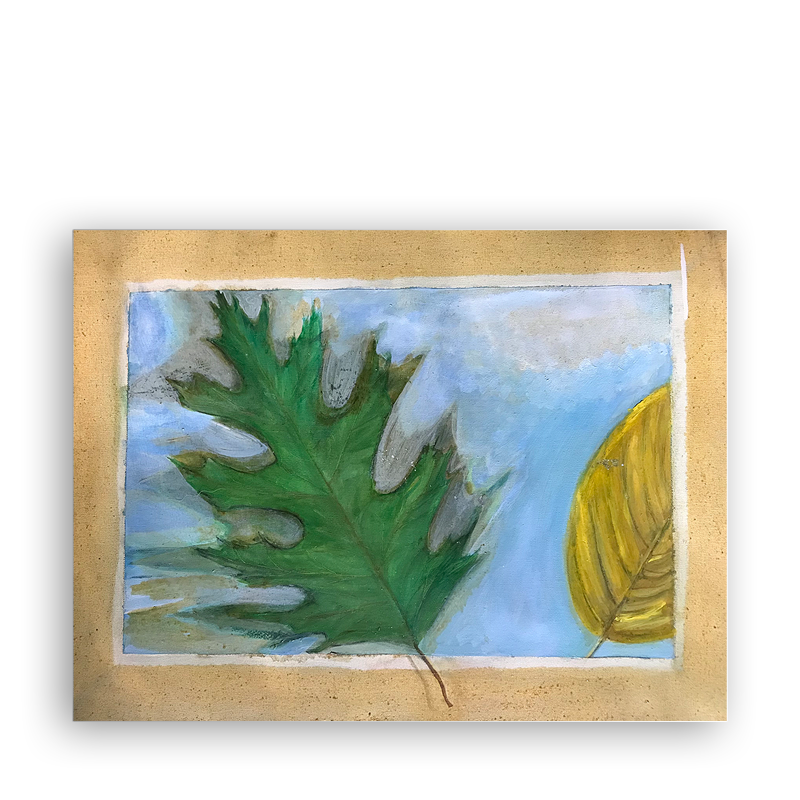 Two Leaves on Ice